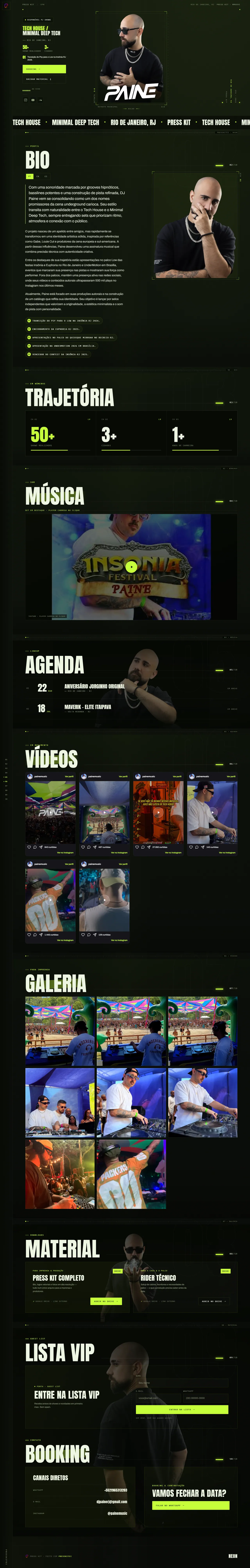 Preview completo do template Neon